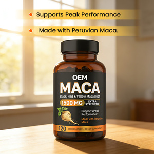 OEMマカハーブサプリメント ブラックレッドイエロー 1500mg マカ根  活力増強 生殖機能強化 エクストラストレングス 60カプセル - Product Image 3
