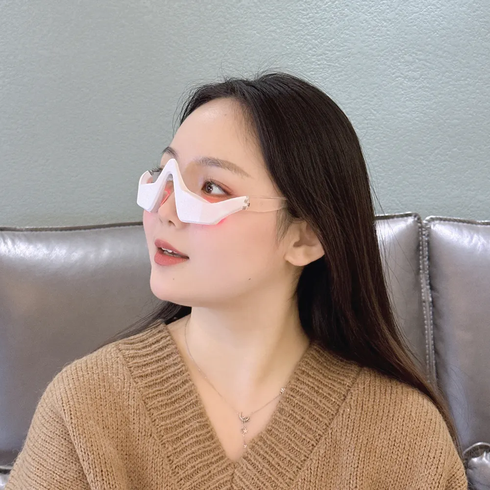 Massageador ocular 3D LED dispositivo de terapia de luz vermelha anti-idade micro-corrente Ems dispositivo de varinha mágica massageador ocular 2024