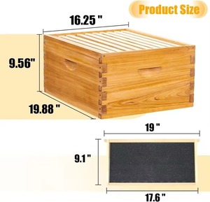Hot Sale New 2 Layer 10 Frames Wax Coated Wooden Langstroth Beehive Complete <b>Set</b> - Product Image 5