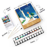 Kit de calendrier DIY à peindre par numéros 2027 pour la décoration de la maison et du bureau, cadeau de Nouvel An, calendrier artistique peint à la main