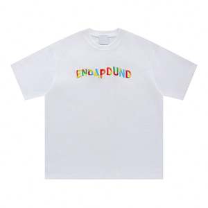 Personalizado 100% algodón de los hombres de gran tamaño camisetas bordado carta patrón camiseta tejido fabricante - Product Image 6