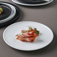 Assiette à dîner nordique de style occidental en porcelaine, couleur sous-glaçure, style haut de gamme, assiette plate domestique, compatible micro-ondes, motif uni