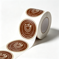 Autocollant rond en vinyle imperméable personnalisé, étiquette autocollante avec logo personnalisé pour les emballages de gobelets et de boîtes de café et de plats à emporter