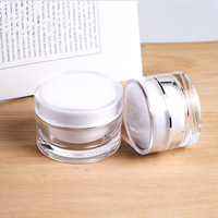 Pots cosmétiques en acrylique transparent à double paroi, écologiques, avec couvercles, pour soins de la peau et crèmes pour les yeux, capacités de 5g à 50g