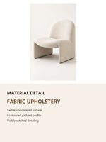 Fauteuil d'appoint Nordic Boucle, fauteuil lounge rembourré, profil bas incurvé, siège individuel pour salon, coin lecture