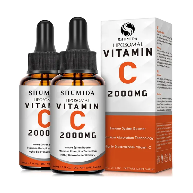 قطرات سائلة OEM ODM VIT C للبالغين جهاز المناعة ومضاد للأكسدة يدعم امتصاص عالي قطرات فيتامين C