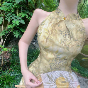 Cheongsam verde para <span class=keywords><strong>mujer</strong></span>, estilo joven, estilo <span class=keywords><strong>tradicional</strong></span> chino, gasa mejorada, vestidos de <span class=keywords><strong>mujer</strong></span> de talla grande, <span class=keywords><strong>qipao</strong></span> para <span class=keywords><strong>mujer</strong></span> - Product Image 5