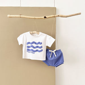 Sommer Neugeborene Baby kleidung Baby Sun Print Kurzarm T-Shirt Shorts Anzug 2 Stück 0-3 Jahre Kinder kleidung - Product Image 6