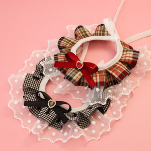JM-New Bow Lace Cat Bibs Collar Small Dogs Bandana Bow <strong>Tie</strong> Kitten Dog <strong>Scarf</strong> Princess Style <strong>Pet</strong> Bandana Cat Accessories - Product Image 1