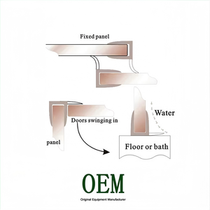 슬라이딩 도어 시스템 방수 고무 씰 8mm 샤워 도어 씰 - Product Image 3