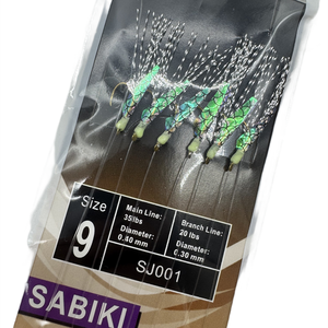 Sabiki钻机6钩海钓爆炸鱼皮皮革钻机闪闪器诱饵钻机钓鱼钩绳钩 - Product Image 3