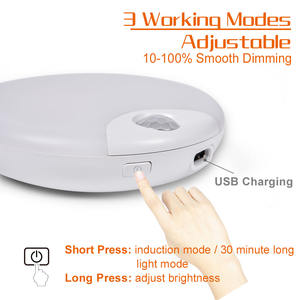 Lampu malam Sensor gerak LED, lampu induksi tubuh manusia magnetik dapat diisi ulang USB 2025 laris - Product Image 5