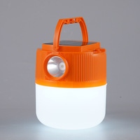 Lampe torche LED portable à charge solaire, indice IP67, blanc chaud, intensité réglable, nouveau modèle, pour marché nocturne, maison, jardin, camping, utilisation en stand, alimentation électrique
