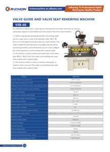 Machine de rénovation de sièges et guides de soupapes VSB-60, machine de rectification, de découpe et d'alésage de culasses, machine de reconditionnement de culasses - Product Image 5
