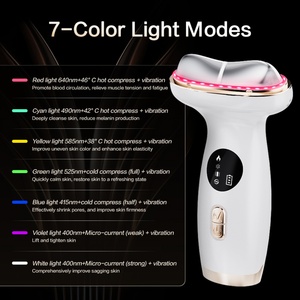 Masseur facial et cervical vibrant à micro-courant, compresse chaude et froide 7 couleurs, anti-âge, rajeunissement de la peau, raffermissement cutané - Product Image 2