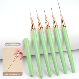 Lot de 5 pinceaux liner pour ongles, différents modèles, stylos de peinture pour lignes, logo personnalisé pour salon de manucure - Product Image 5