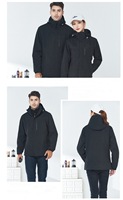 Veste d'extérieur unisexe 3-en-1 imperméable et respirante à coque rigide avec fermeture éclair, doublure amovible coupe-vent pour automne-hiver