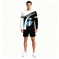 T-shirt à manches longues pour homme en polyester avec sublimation personnalisée, carte du Guatemala, col rond, impression intégrale pour un usage décontracté