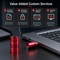 Flash Drive USB 2.0 Bentuk Drum Minyak Logam dengan Logo Kustom, Enkripsi, Garansi 3 Tahun, Kapasitas Penyimpanan 8GB-128GB