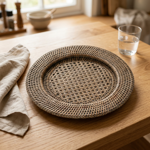 Handmade Modern Natural Rattan Woven Dining Tea Holiday Christmas Kitchen <b>Table</b> <b>Mats</b> & Pads Wicker Charger Plates From Vietnam - Product Image 1