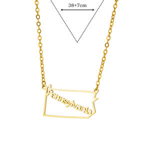 Go Party 10 Estilos Hollow Map Letter Colgante Collar Joyería de acero inoxidable Diferentes países Mapa Collares para Mujeres Hombres - Product Image 6