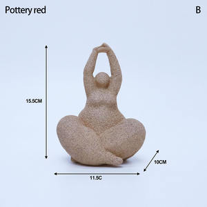 รูปปั้นศิลปะแกะสลักแบบแอบสแตรกต์รูปผู้หญิงอ้วนโยคะรูปปั้นผู้หญิงอ้วนเครื่องประดับผู้หญิงสำหรับตกแต่งสำนักงานตกแต่งโต๊ะ - Product Image 6