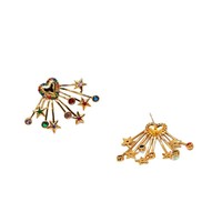 Boucles d'oreilles en zircon irrégulier en forme de cœur pour femmes, plaquées argent 925, style minimaliste