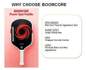 ไม้พายพิคเคิลบอล BOOMCORE GEN5 Power Spin แกนโฟม EPP ยาวขึ้น จุดสัมผัสที่ดี จับถนัดมือ เหมาะสำหรับผู้ใหญ่ ระดับมืออาชีพ สำหรับการแข่งขันและการฝึกซ้อม - Product Image 3