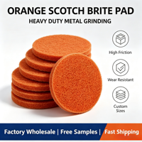 Disque de ponçage non tissé Fortunebrasive Orange, grain 1500, en fibre de nylon ultra-fine, pour le polissage des métaux et la finition des surfaces courbes