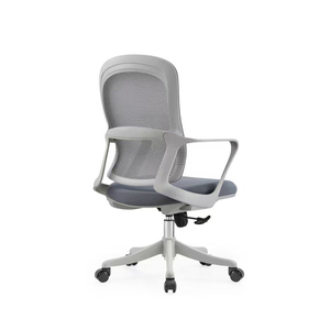 Chaise de bureau pivotante à dossier en maille avec accoudoirs fixes, dossier mi-haut, pour personnel de bureau - Product Image 4