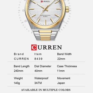 Casual Business Japan Movement <b>Diamond</b> <b>Watches</b> for Men Stainless Steel Bracelet Reloj Para Hombre curren 8439 - Product Image 5