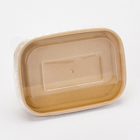 Soton Biologisch afbreekbare Kraft vierkante papieren kommetjes, wegwerpbaar, milieuvriendelijk, voor voedsel, salade, fruit, dessert, verpakking, groothandel