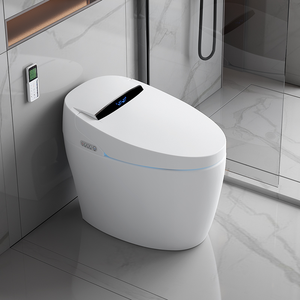 En gros WC intelligent monobloc autonettoyant avec bidet, cuvette allongée, télécommande, siphon en S, siège chauffant, automatique 902 Remote - Product Image 1