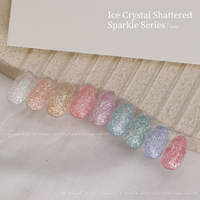Vernis à ongles gel pailleté effet cristal de glace 15ml, gel UV LED effet diamant éclatant, à retirer par trempage, pour salon, OEM