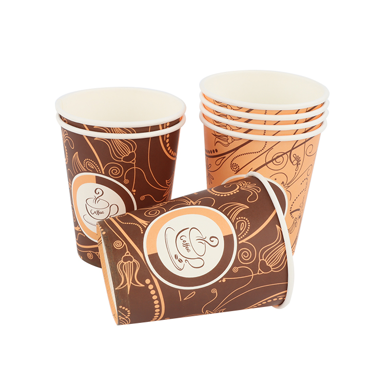 new design custom multi size disposable single wall coffee drink paper cups with printed logoPopular