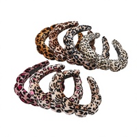 Serre-tête large et souple pour femme, style bohème rétro, imprimé léopard, rembourré en éponge, accessoire de mode pour tous les jours et les fêtes