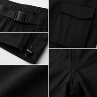 Pantalon cargo tactique robuste noir léger pour homme, coupe slim, style techwear, joggers multi-poches, utilitaire, respirant, imperméable pour la ville