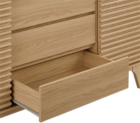 Modway Render Meuble buffet ou meuble TV de style moderne du milieu du siècle de 63 po avec rangement réglable en chêne