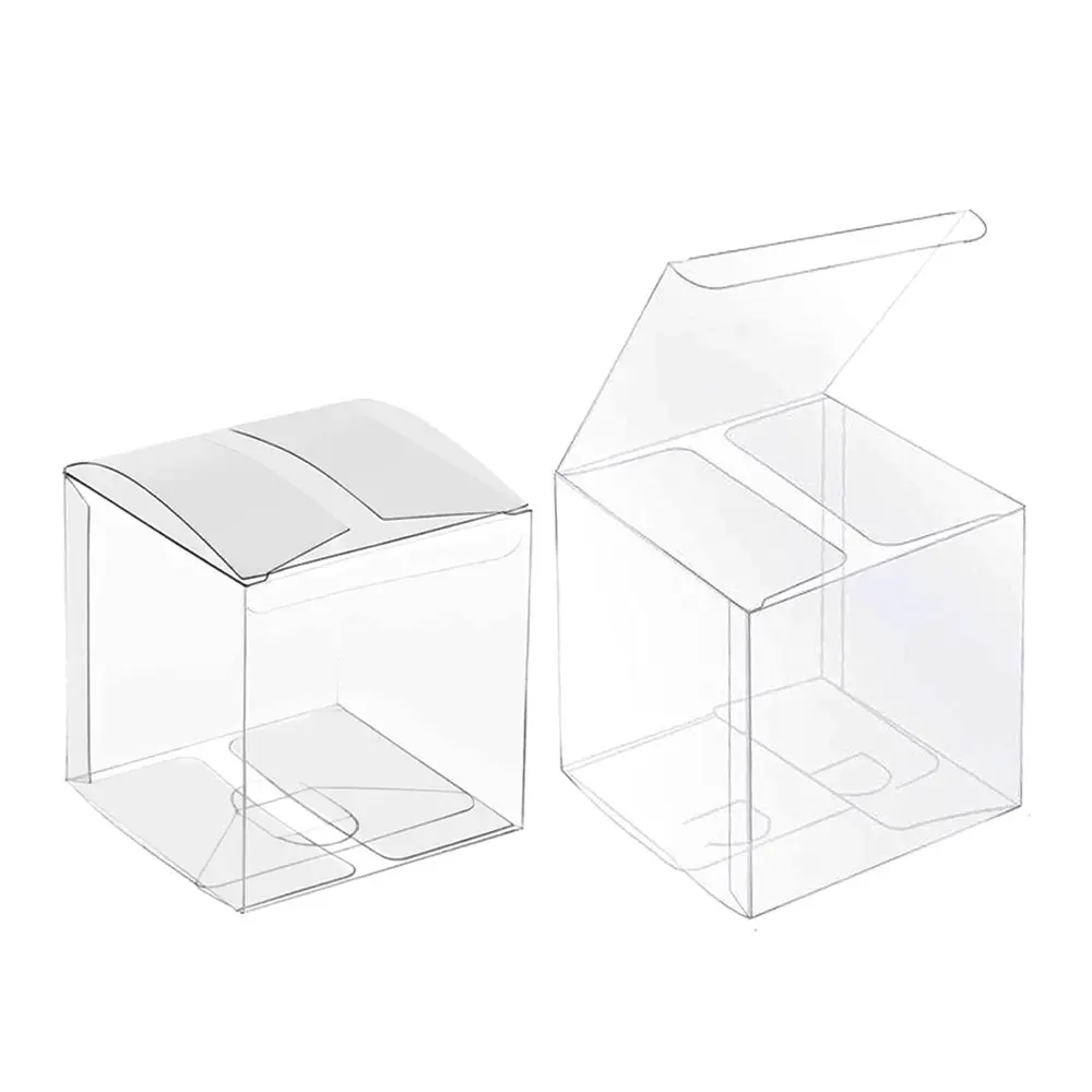 Geschenk boxen aus Kunststoff 4x4x4 inch Hersteller Benutzer definierte Größe Recycled Clear Plastic Box Verpackung für Party bevorzugungen