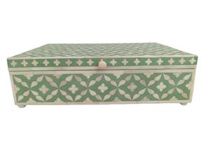 Joyero de madera hecho a mano de lujo con ilustraciones de incrustaciones de resina tradicional y diseño ornamental para fines de regalo de la India - Product Image 5