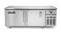 Congélateur de comptoir en acier inoxydable de 380 L, congélateur commercial sous comptoir pour hôtel, stockage d'aliments congelés