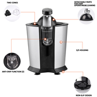 85W Handmatige Elektrische Roestvrijstalen Oranje Sapcentrifuge Squeezer Huishoudelijk Zacht Handvat Langzame Sapcentrifuge Deksel Fruitextractor De Jugo