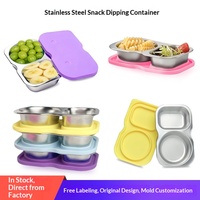 Conteneur de stockage alimentaire en acier inoxydable en gros avec couvercle, boîte à condiments et boîte à lunch rectangulaire réutilisable