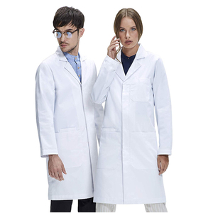 <span class=keywords><strong>Robe</strong></span> d'uniforme blanche en polyester et <span class=keywords><strong>coton</strong></span> pour infirmières de spa et hôpital - Product Image 3