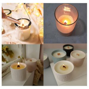 Velas de Lujo Ecológicas Sin Humo 100% Naturales de Larga Duración Resistentes al Calor con Mechas de Madera y Clips para Mechas - Product Image 3