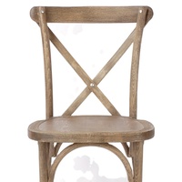 Chaise de salle à manger d'extérieur empilable en bois massif traditionnelle et durable à dossier croisé pour mariages et hôtels – Vente en gros