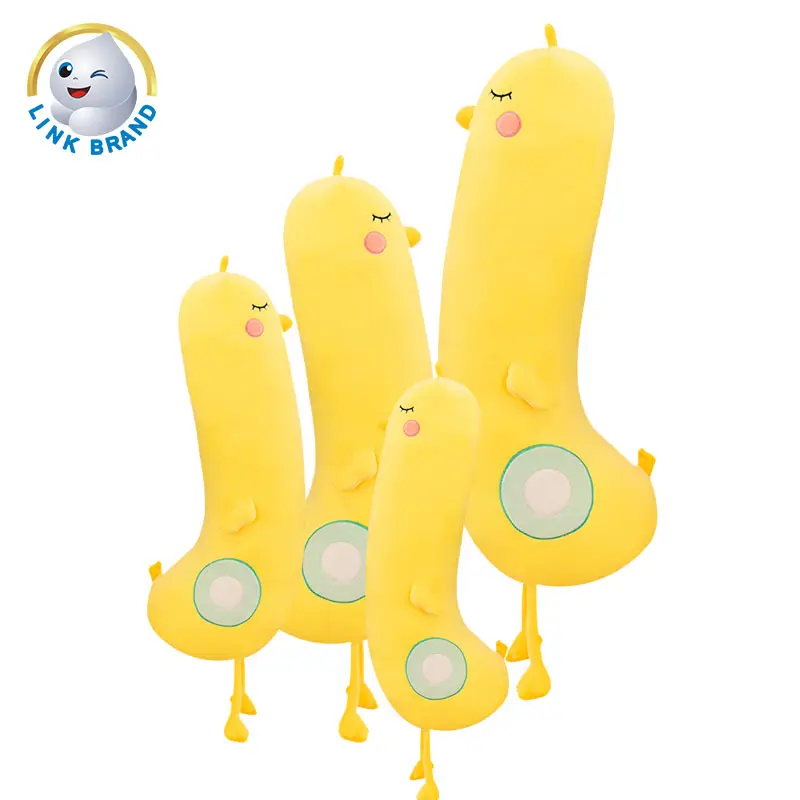 Toptan ucuz peluş oyuncak s isteğe özel peluş oyuncak peluş oyuncak yastık büyük sarı ördek uzun atmak yastık kız hediyeler sevimli bebekler