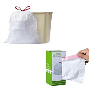 ถุงขยะแบบมีเชือกรูดเสริมความแข็งแรง HDPE ถุงใส่ขยะย่อยสลายได้ทางชีวภาพ สำหรับขยะในครัวเรือน ถุงขยะใส่ผลไม้ - Product Image 4