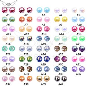 CY, Kit de cuentas de plástico ABS de colores sueltos, caja DIY, accesorios de decoración de uñas, parte posterior plana lisa, medias perlas redondas de plástico - Product Image 5