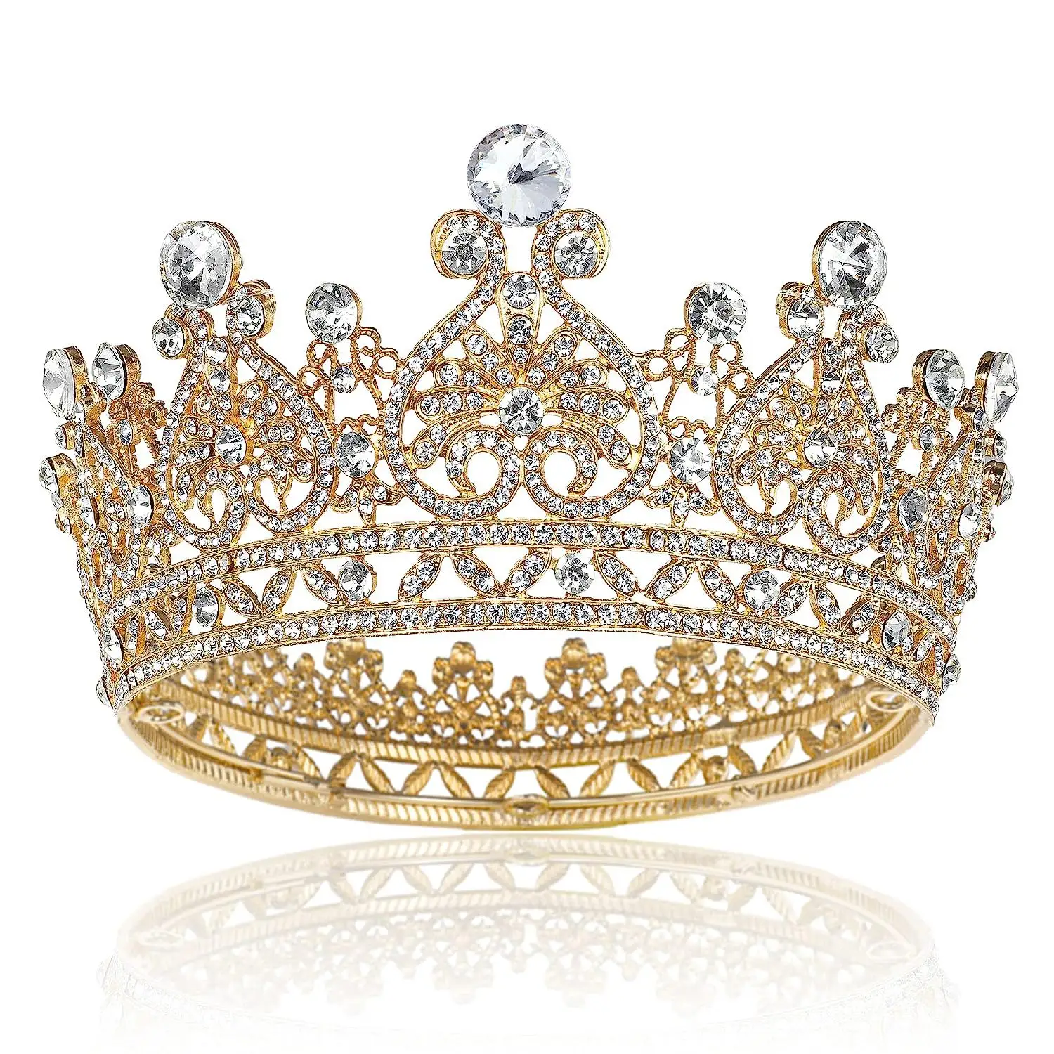 Hermosa corona barroca de diamantes de imitación para fiesta de cumpleaños concurso de belleza boda princesa corona accesorio para el cabello
